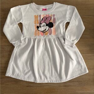 Disney | White and Pink Minnie Mouse Sweatshirt Dress | 4T